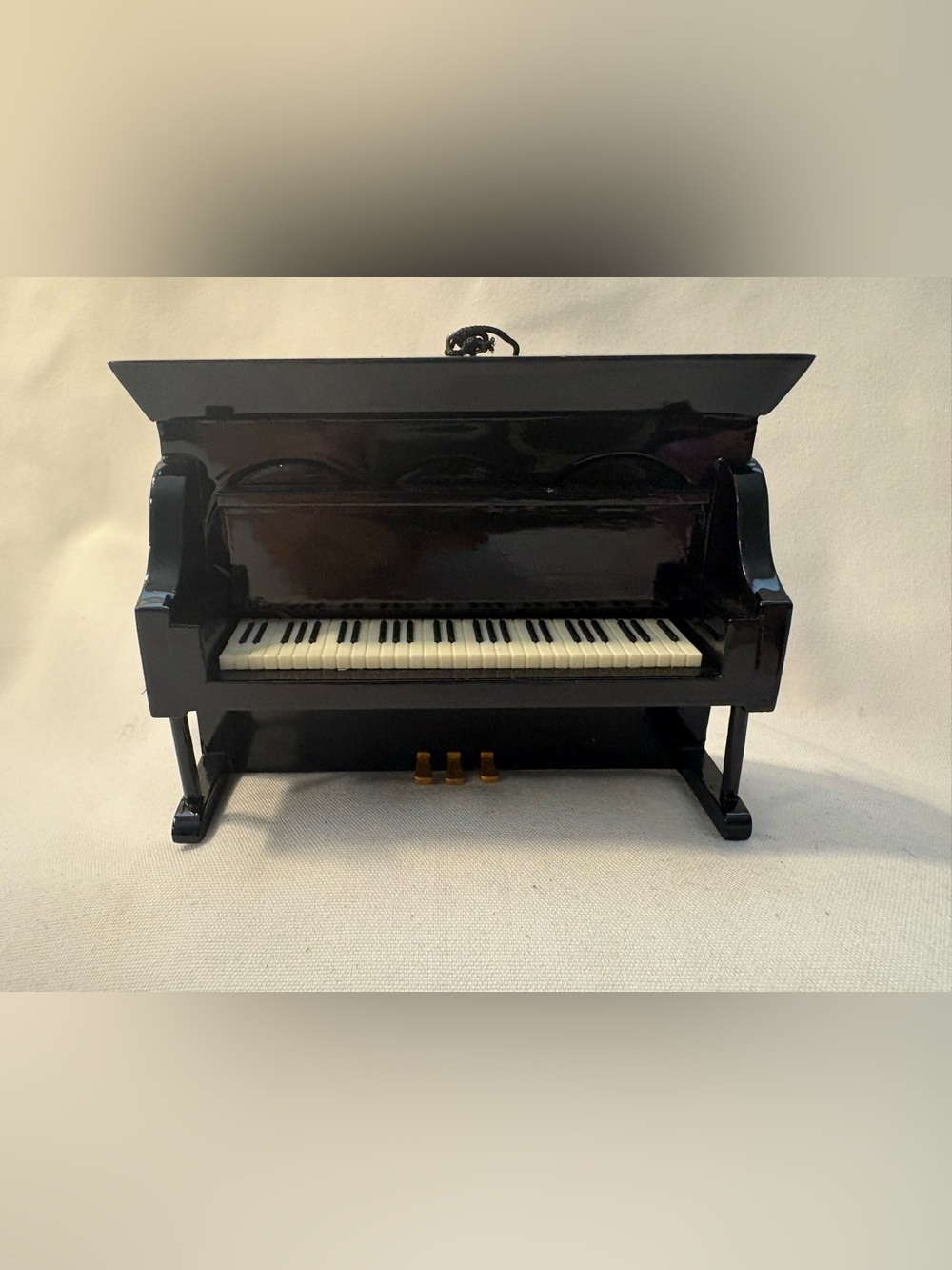 Black upright piano Christmas tree ornament